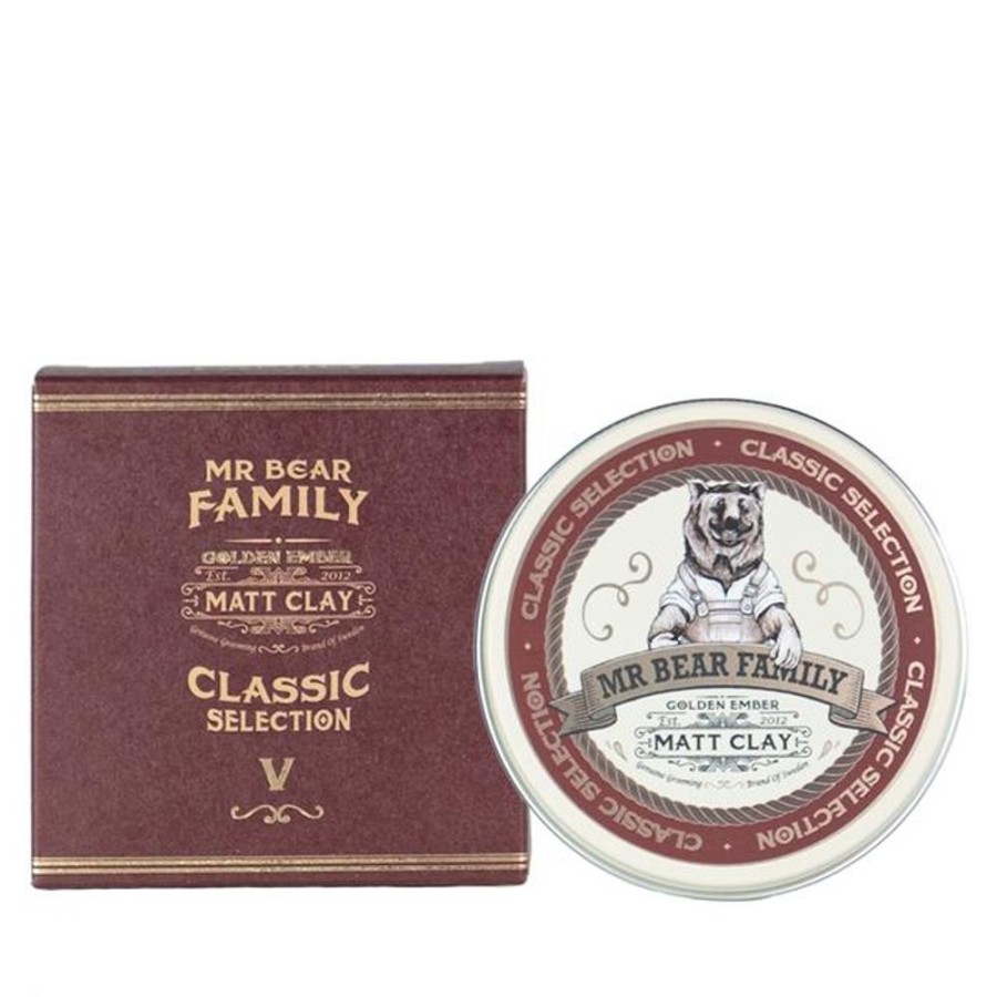 Hiukset Mr Bear Family | Pomade Matt Clay Golden Ember 100G