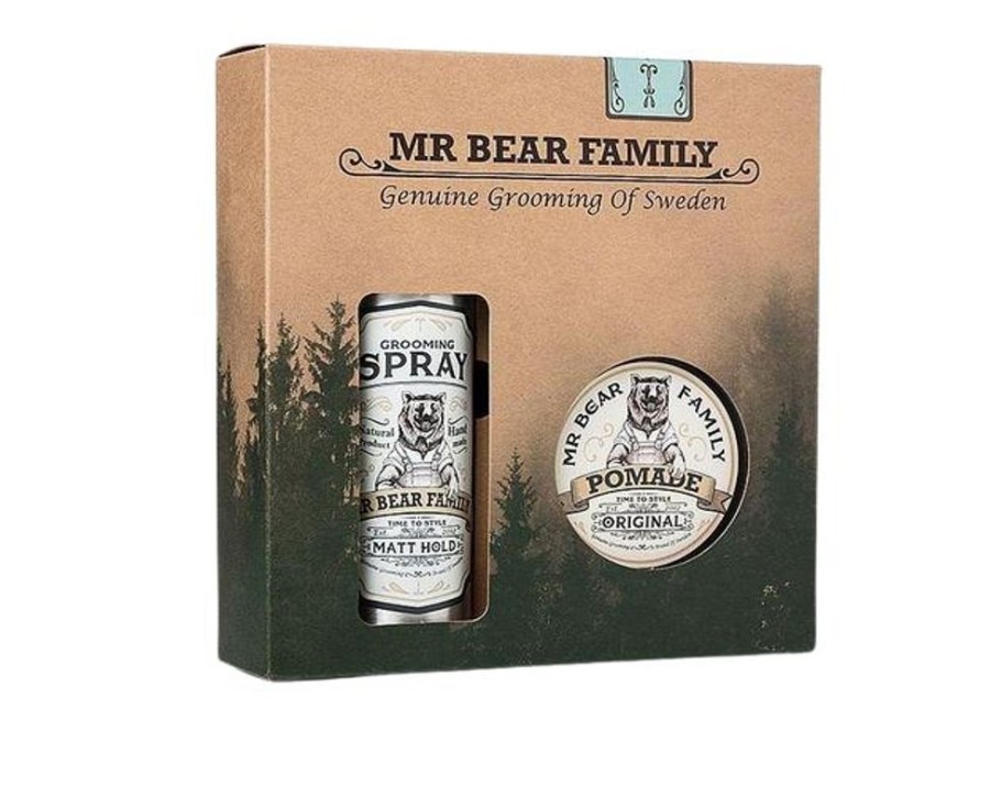 Hiukset Mr Bear Family | Hair Kit Pomade & Grooming Spray Sweetwood