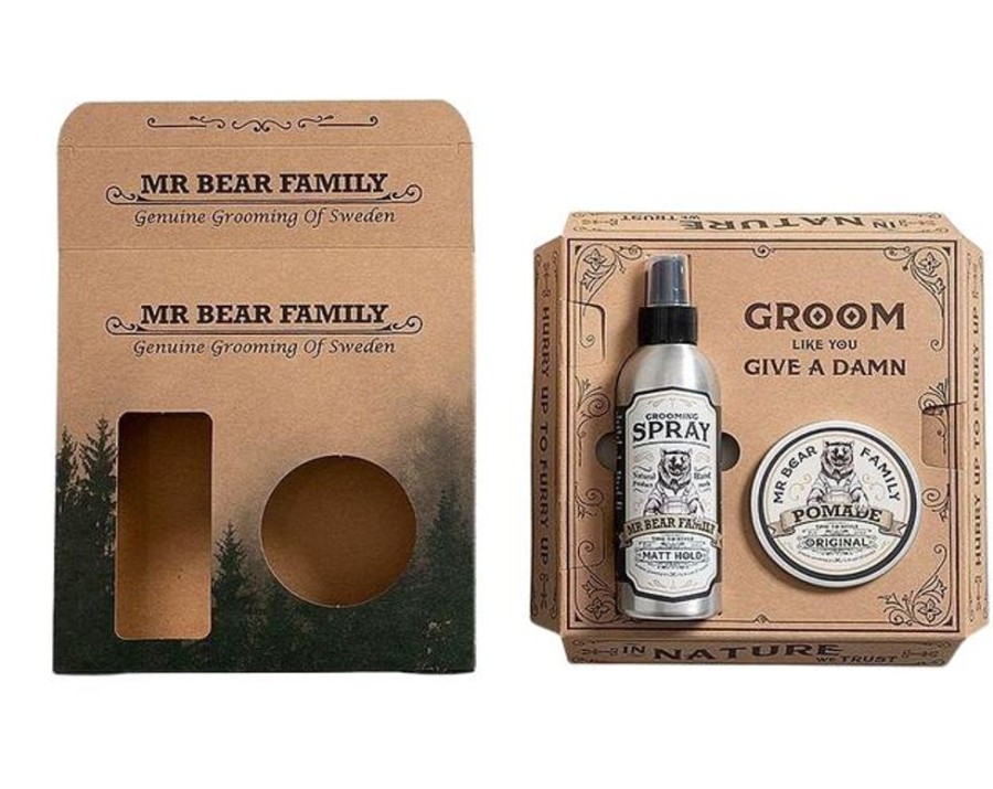 Hiukset Mr Bear Family | Hair Kit Pomade & Grooming Spray Sweetwood