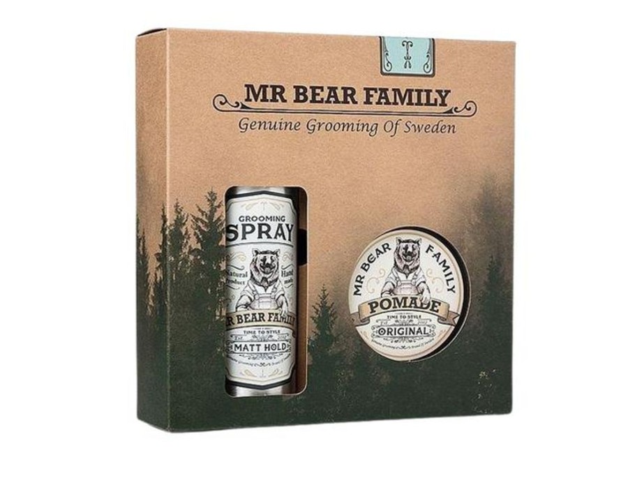 Hiukset Mr Bear Family | Hair Kit Pomade & Grooming Spray Sweetwood