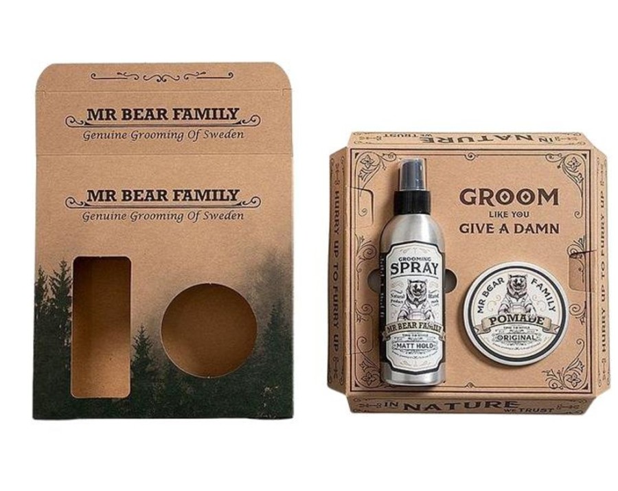 Hiukset Mr Bear Family | Hair Kit Pomade & Grooming Spray Sweetwood